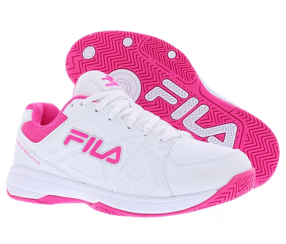 FILA Womens Double Bounce 3 Pickleball Shoes Size 9.5M White Pink Athletic NWOB
